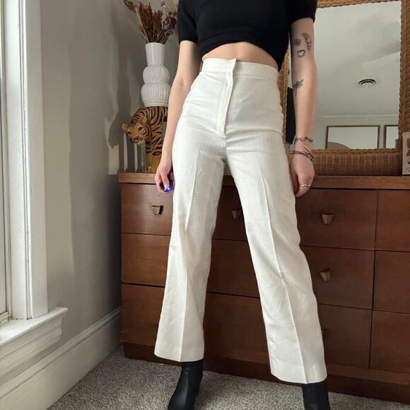 Vintage white high waisted trousers - Picture 1 of 7